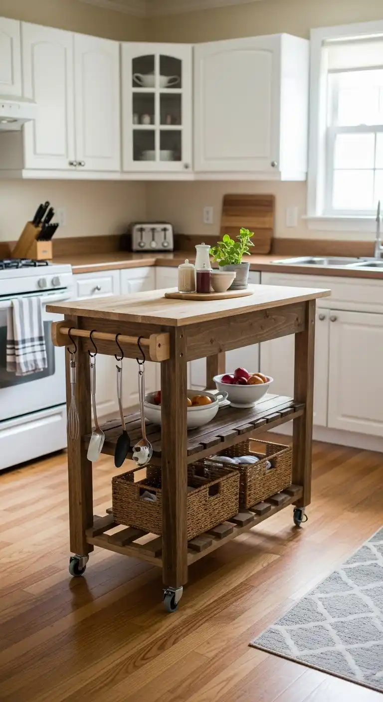 13. Add a DIY Kitchen Island or Cart