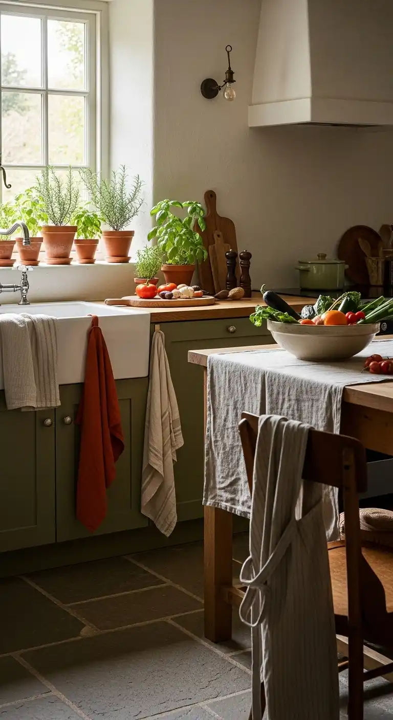 13. Choose Linen or Cotton Textiles