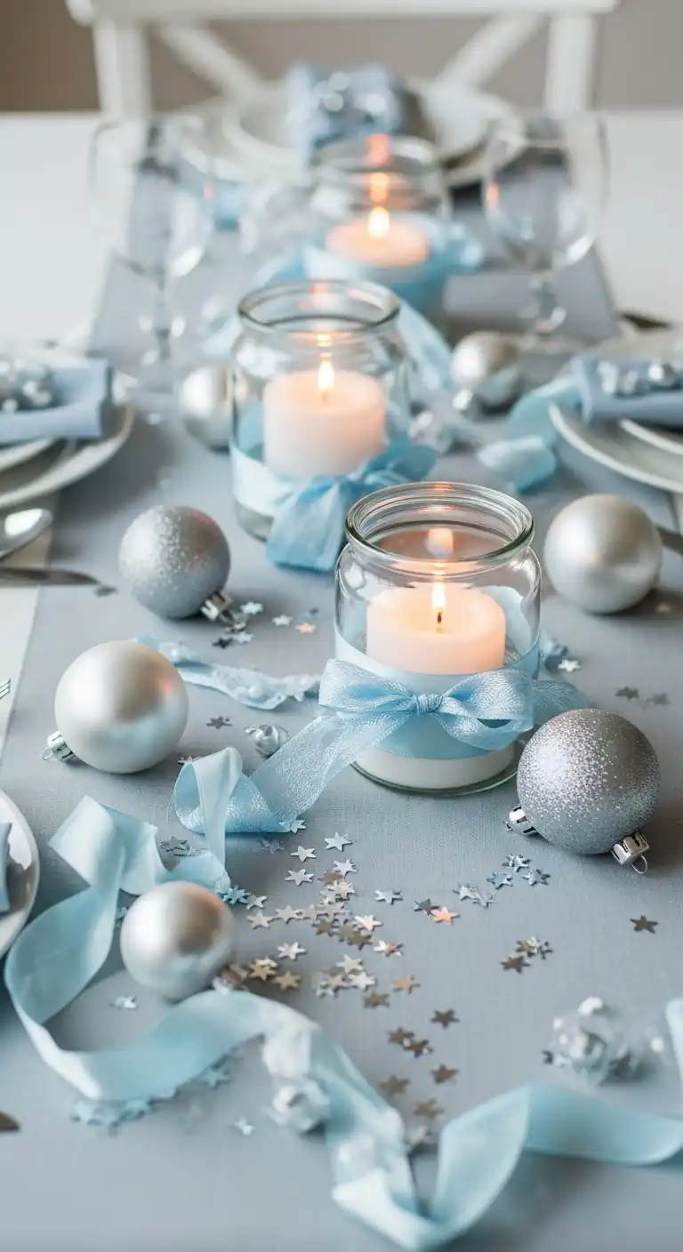 13. Frosted Silver and Baby Blue – Whimsical Glow
