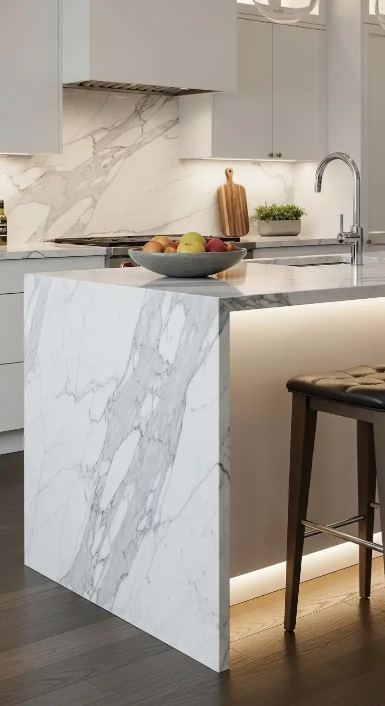 13. Marble Waterfall Edge