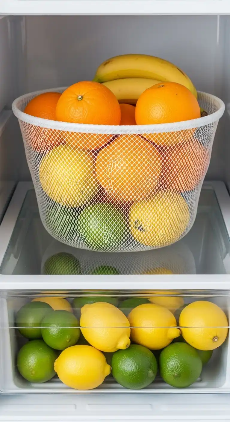 13. Store Citrus in a Mesh Basket or Refrigerator Drawer