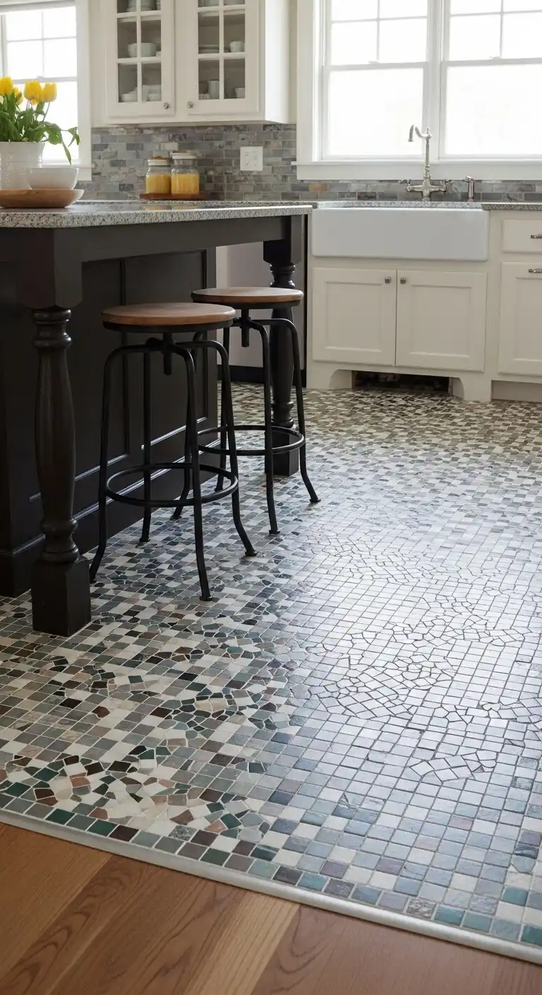 14. Mosaic Tile Flooring