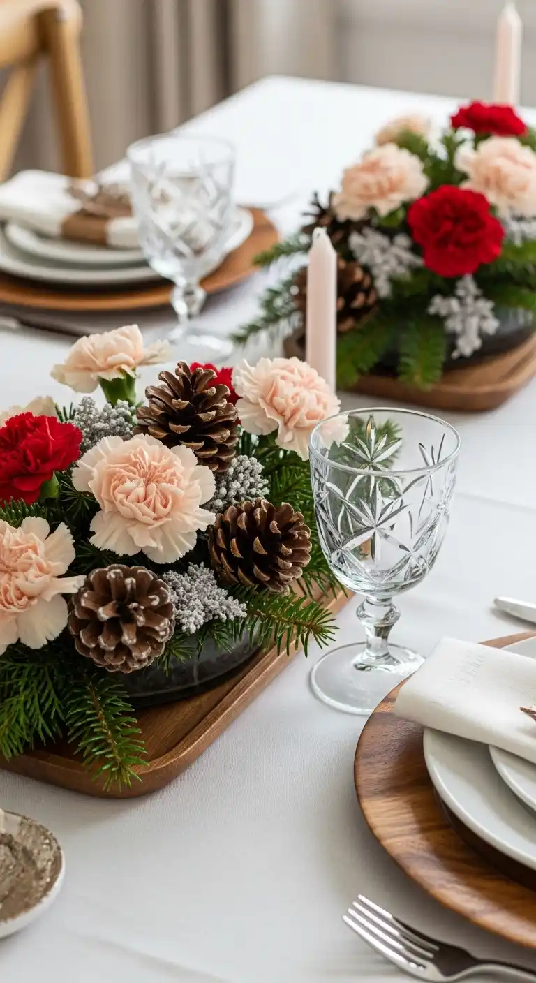 15. Carnations with Pinecones