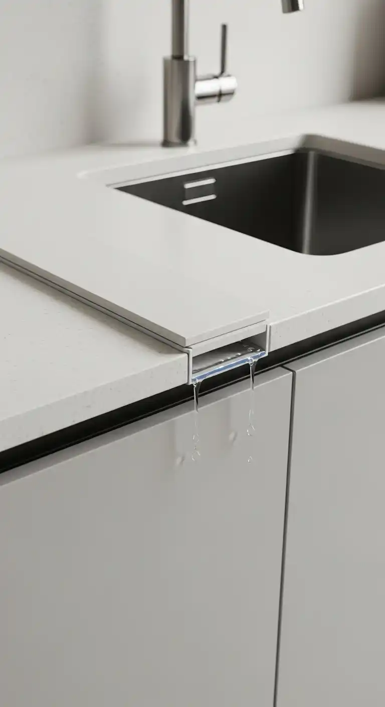 15. Ceramic Slabs with Water-Resistant Edging