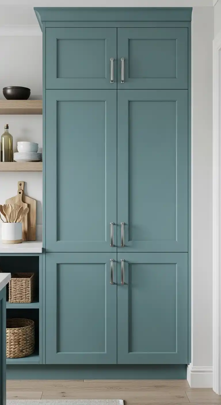 16. Blue-Green Blended Cabinets