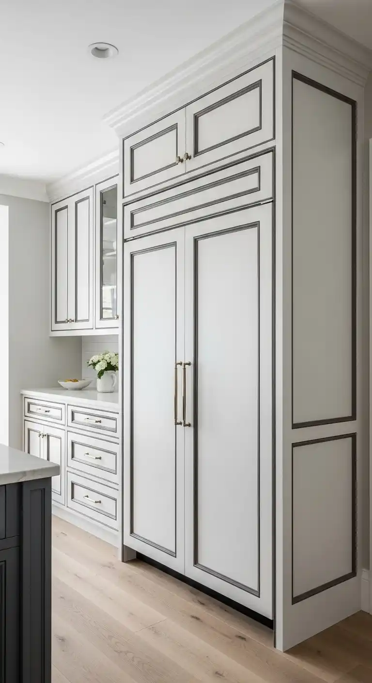 17. Frame your cabinets with contrasting trim or molding