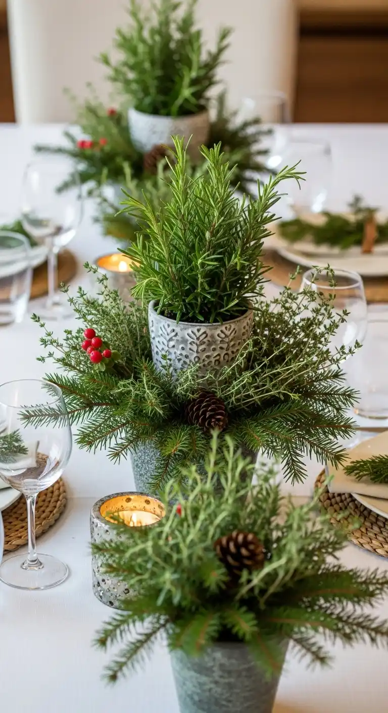 17. Minimalist Greenery with Candles