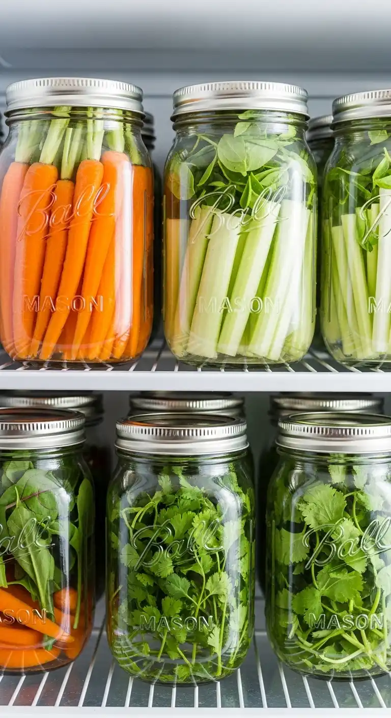 17. Repurpose Mason Jars for Prepped Produce