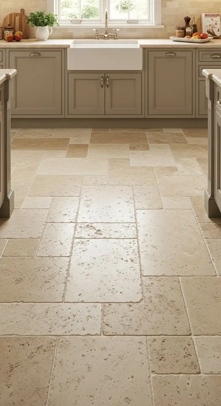 17. Travertine Tile Flooring