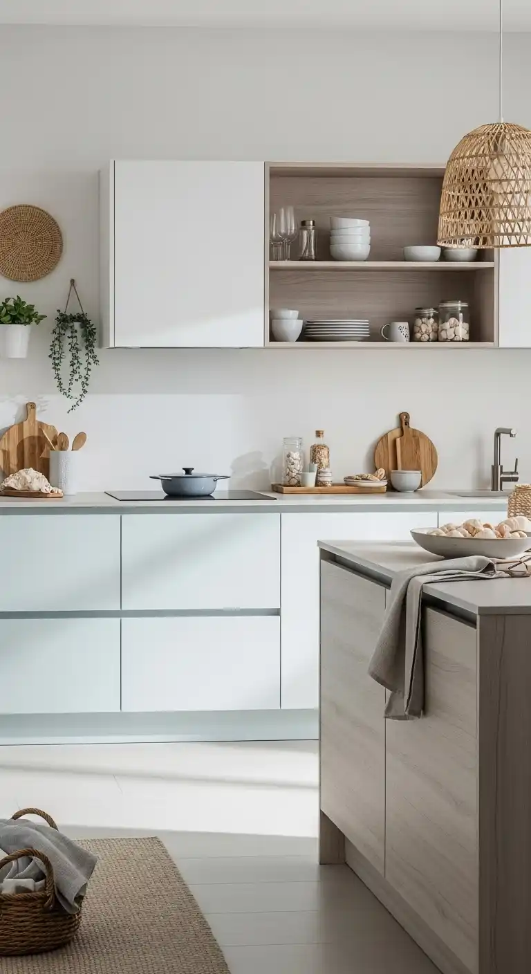 18. Coastal Cabinets with Hidden Handles