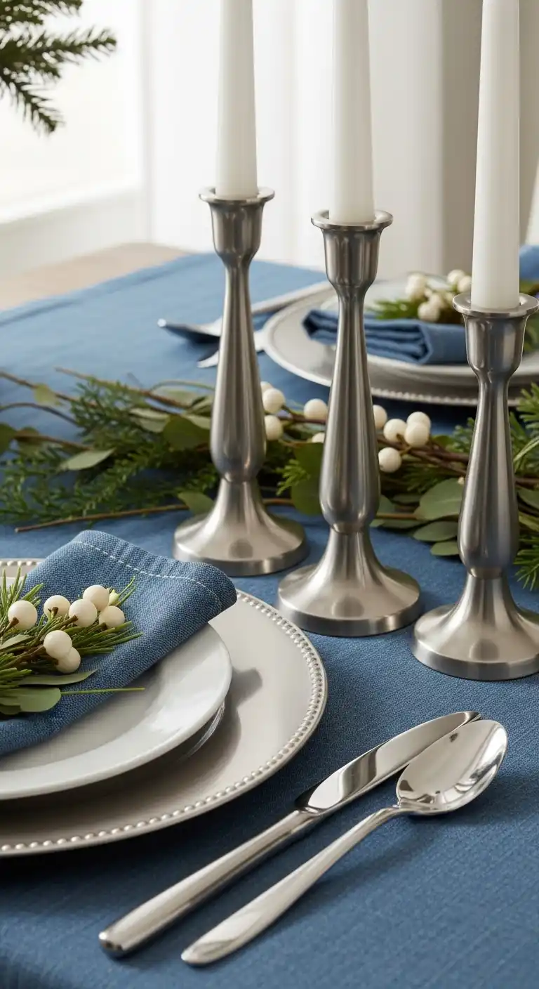 18. Denim Blue and Brushed Nickel – Modern Rustic