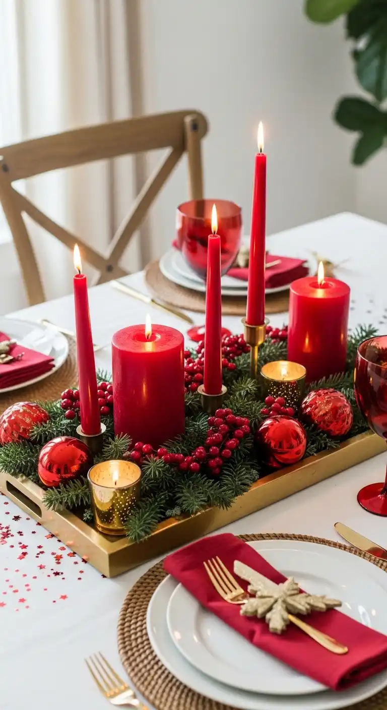 18. Gold Tray with Red Accents