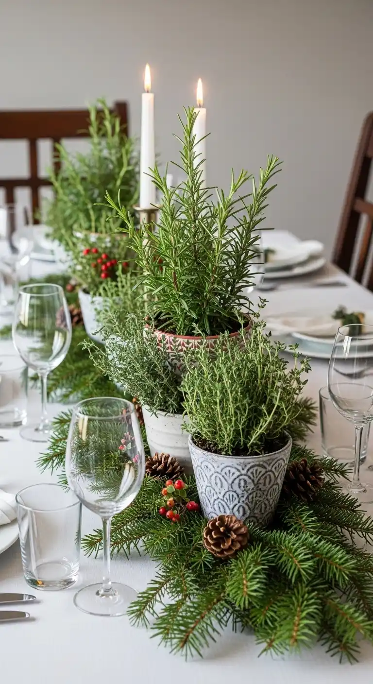 18. Holiday Herb Centerpiece