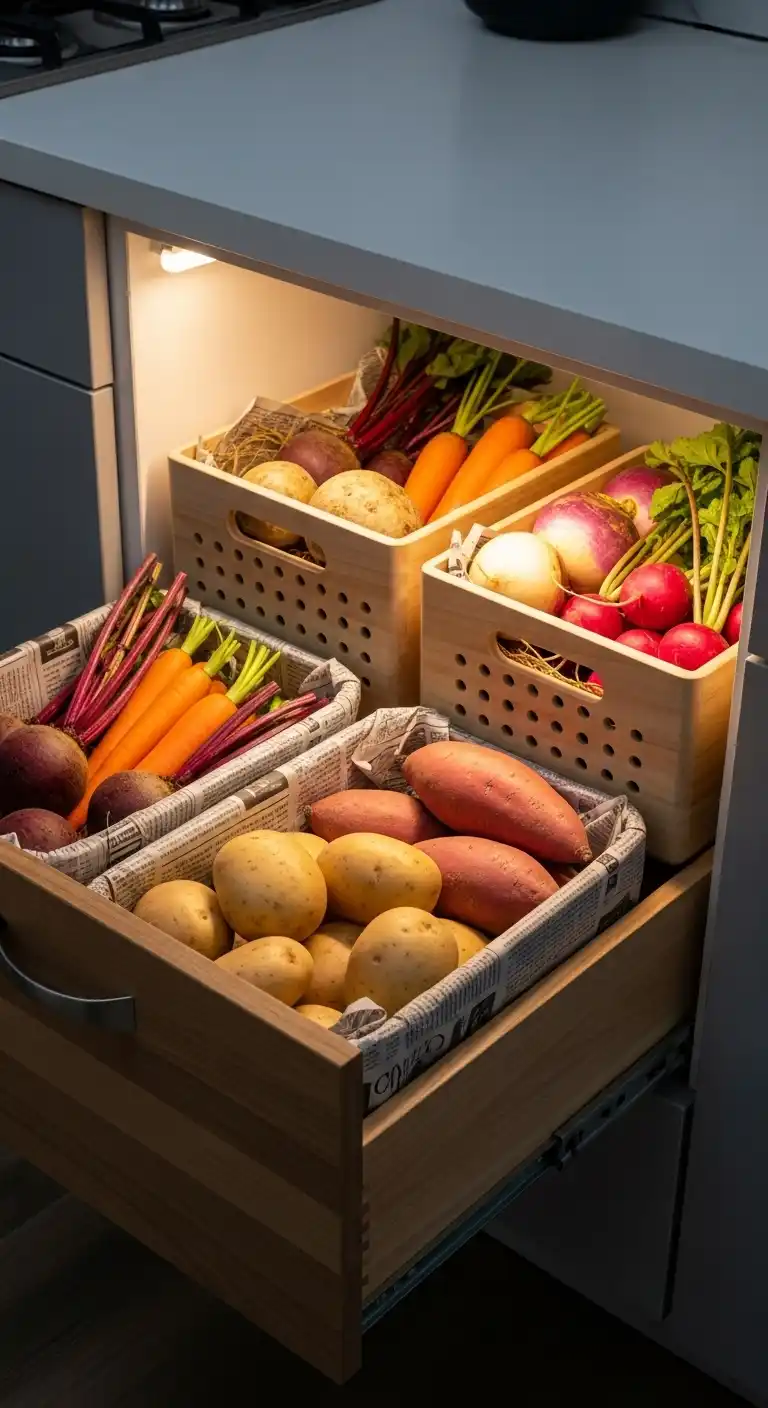 2. Store Root Vegetables in a Cool, Dark Place