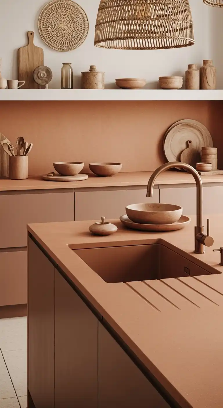 21. Ceramic Countertops in Earthy Tones