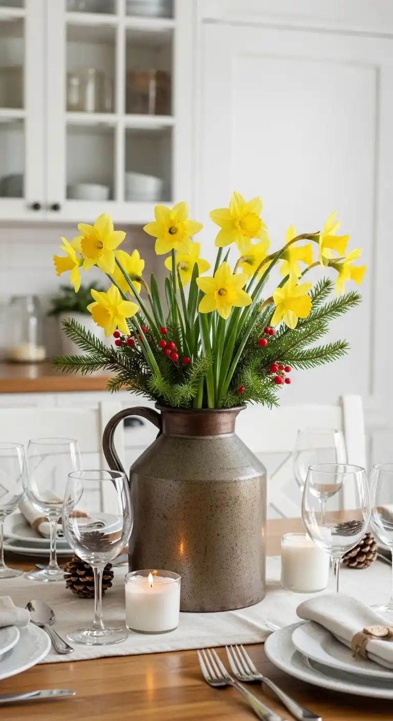 24. Daffodils in a Rustic Jug