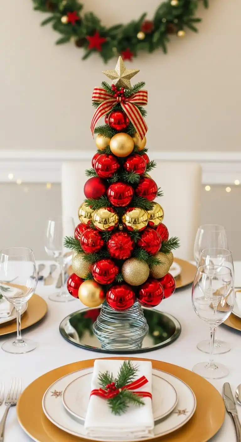 25. DIY Ornament Tree Centerpiece