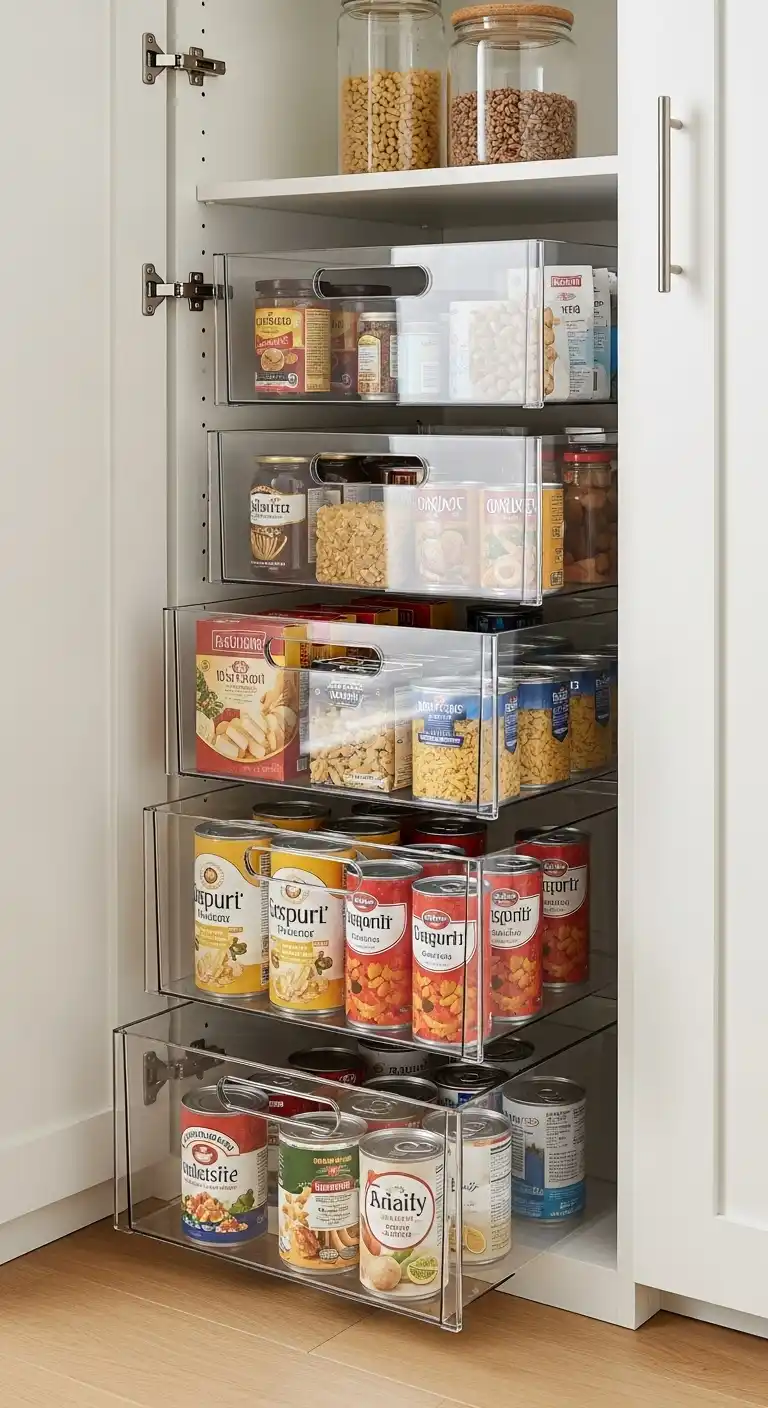 25. Use Transparent Drawers in the Pantry