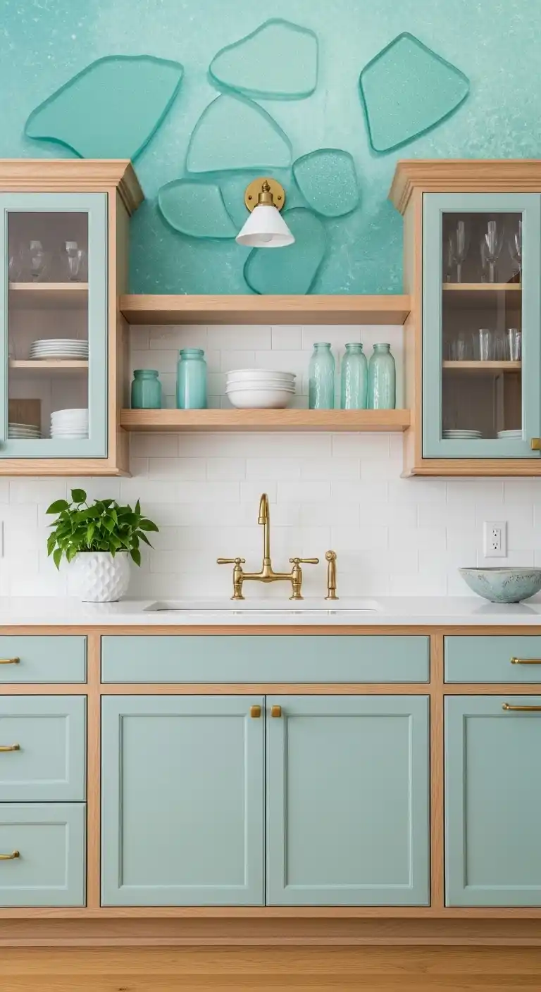 26. Sea Glass-Inspired Cabinet Colors