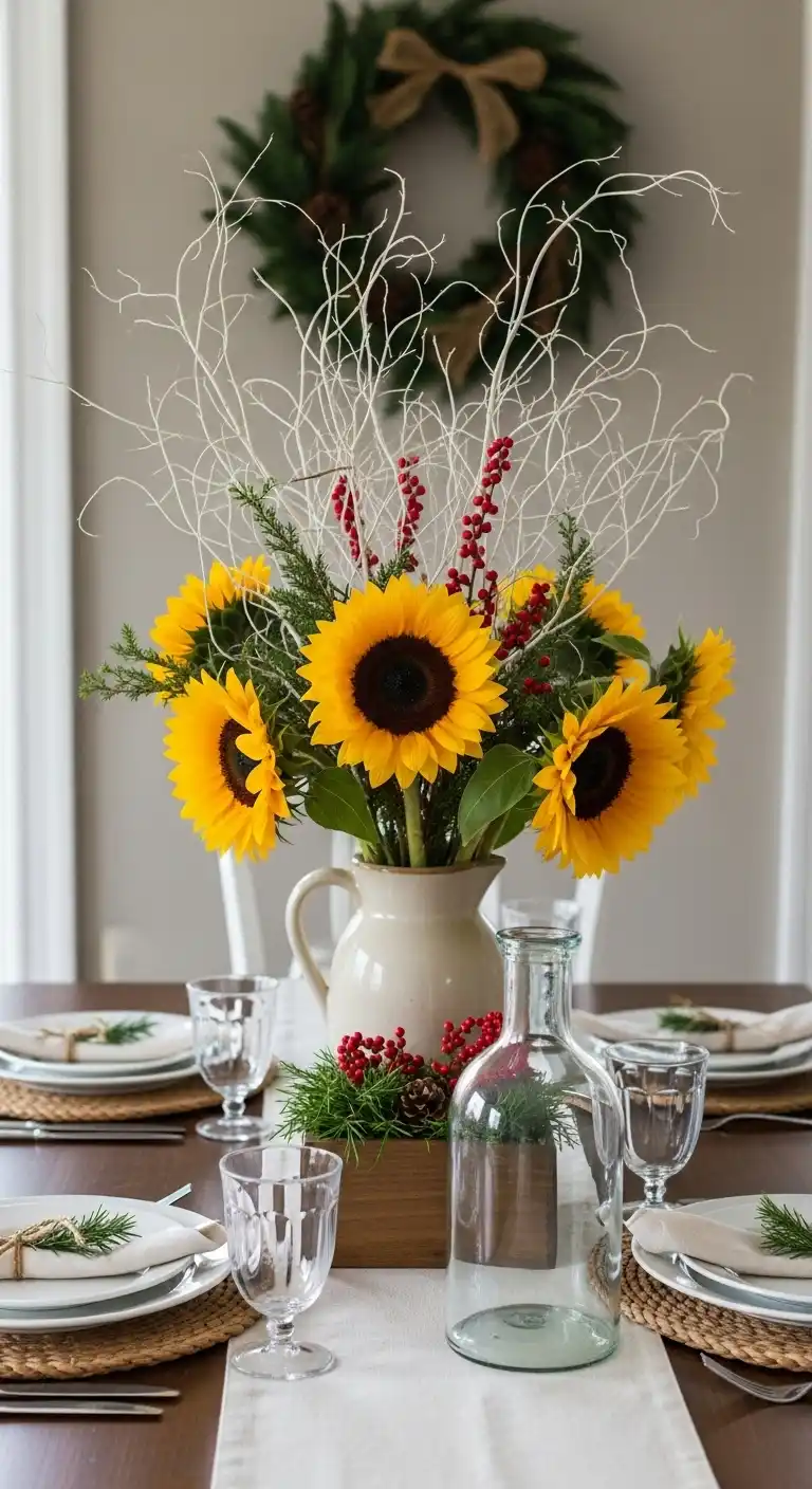 27. Sunflowers with Dried Branches