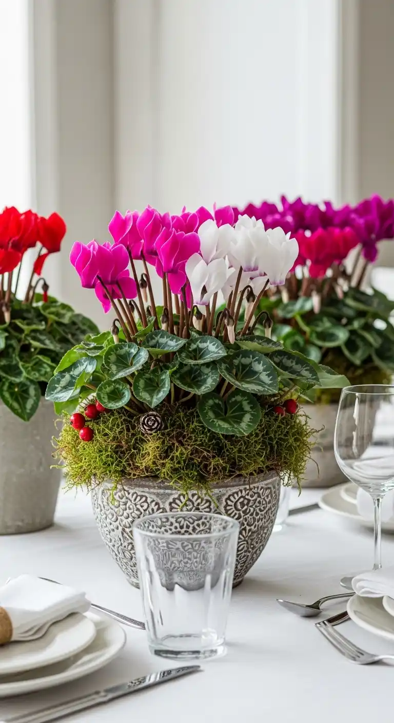 29. Cyclamen with Moss Accents
