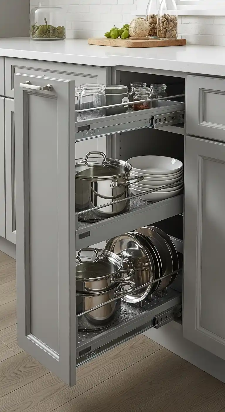 4. Add Pull-Out Drawers Inside Cabinets