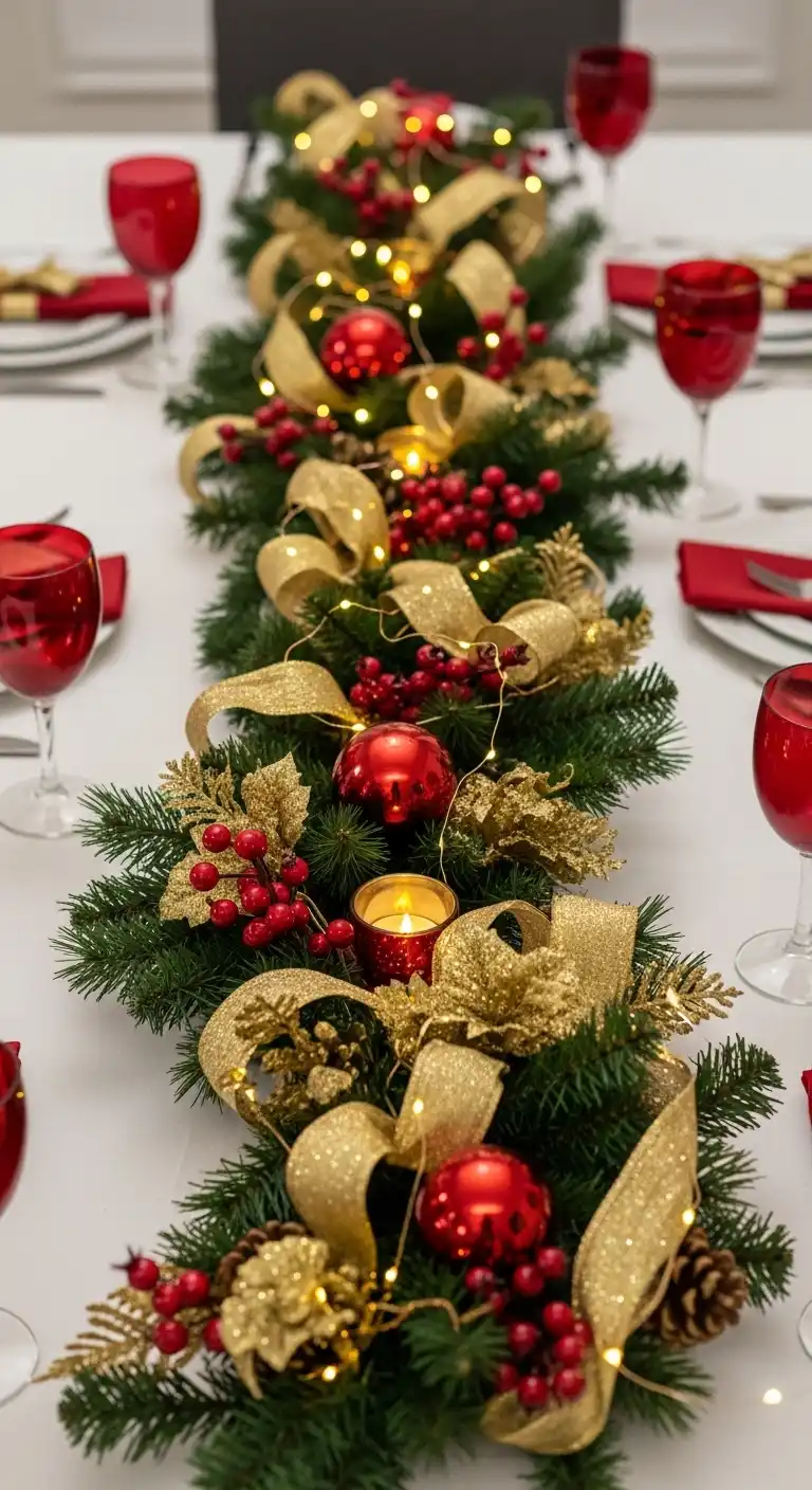 4. Festive Garland Down the Table