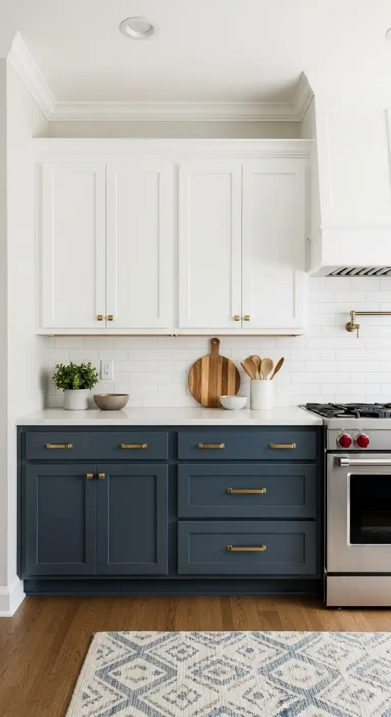 4. Two-Tone Coastal Cabinet Design