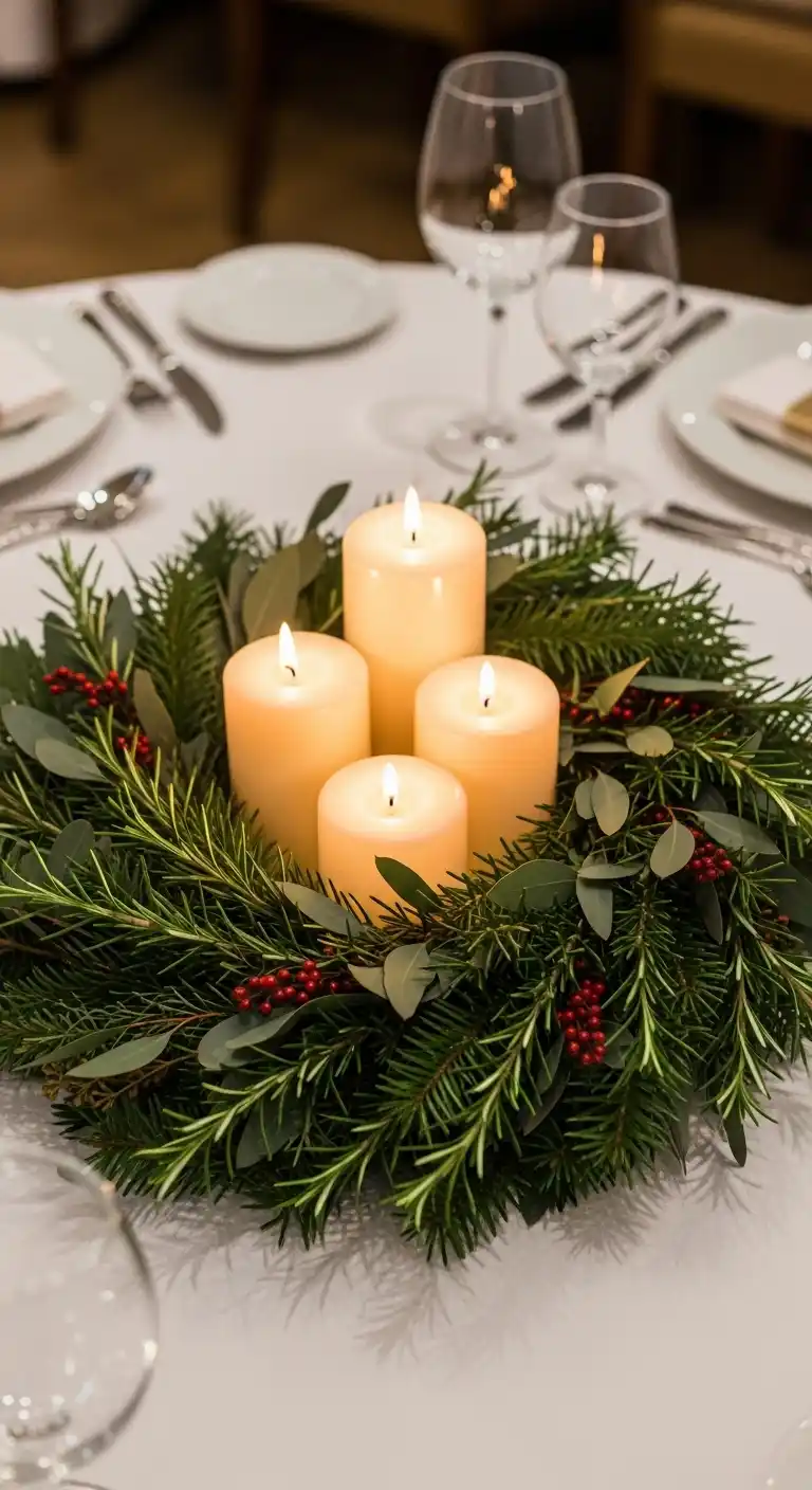 5. Candle and Greenery Ring