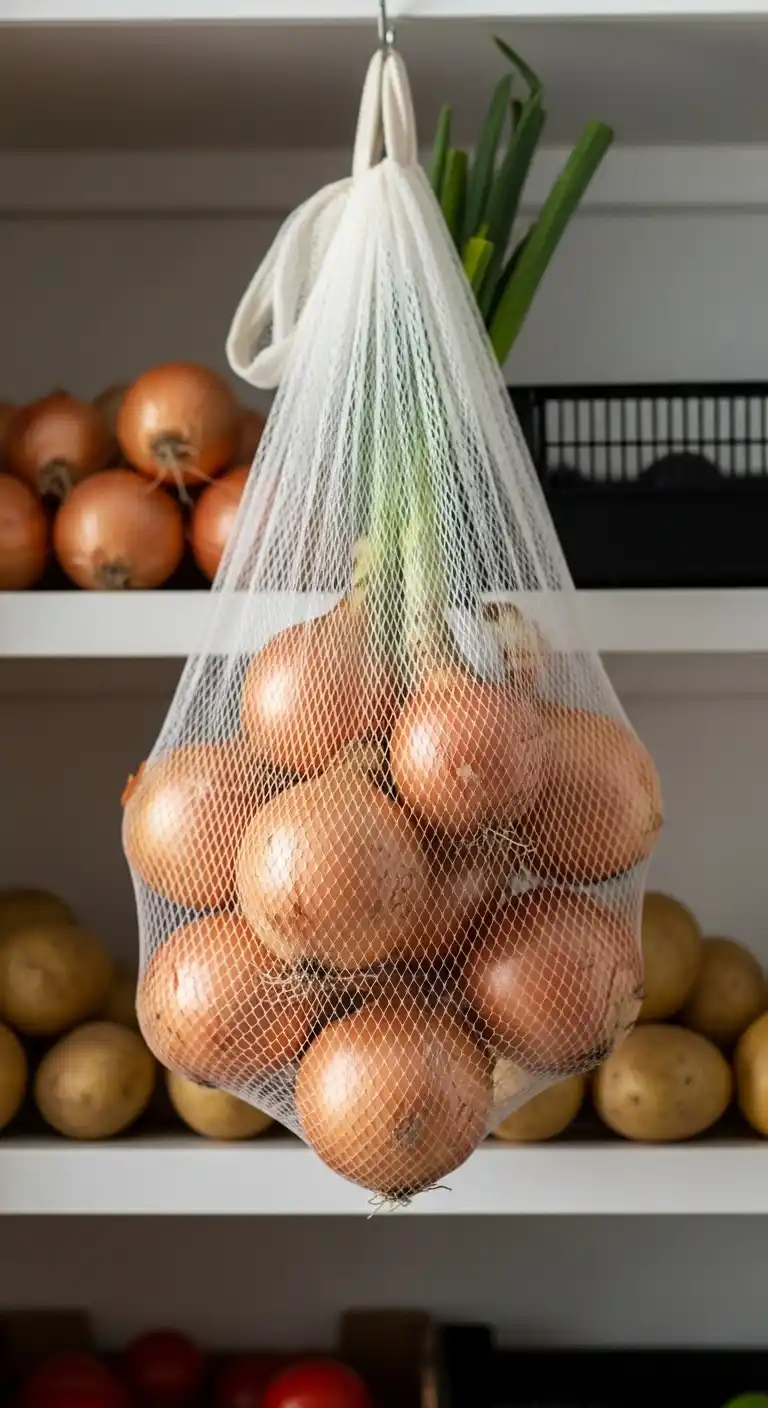 5. Hang Onions in Mesh or Net Bags