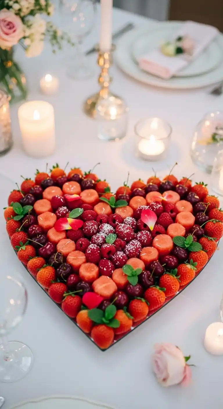 5. Heart-Shaped Fruit Tray for Romantic Weddings