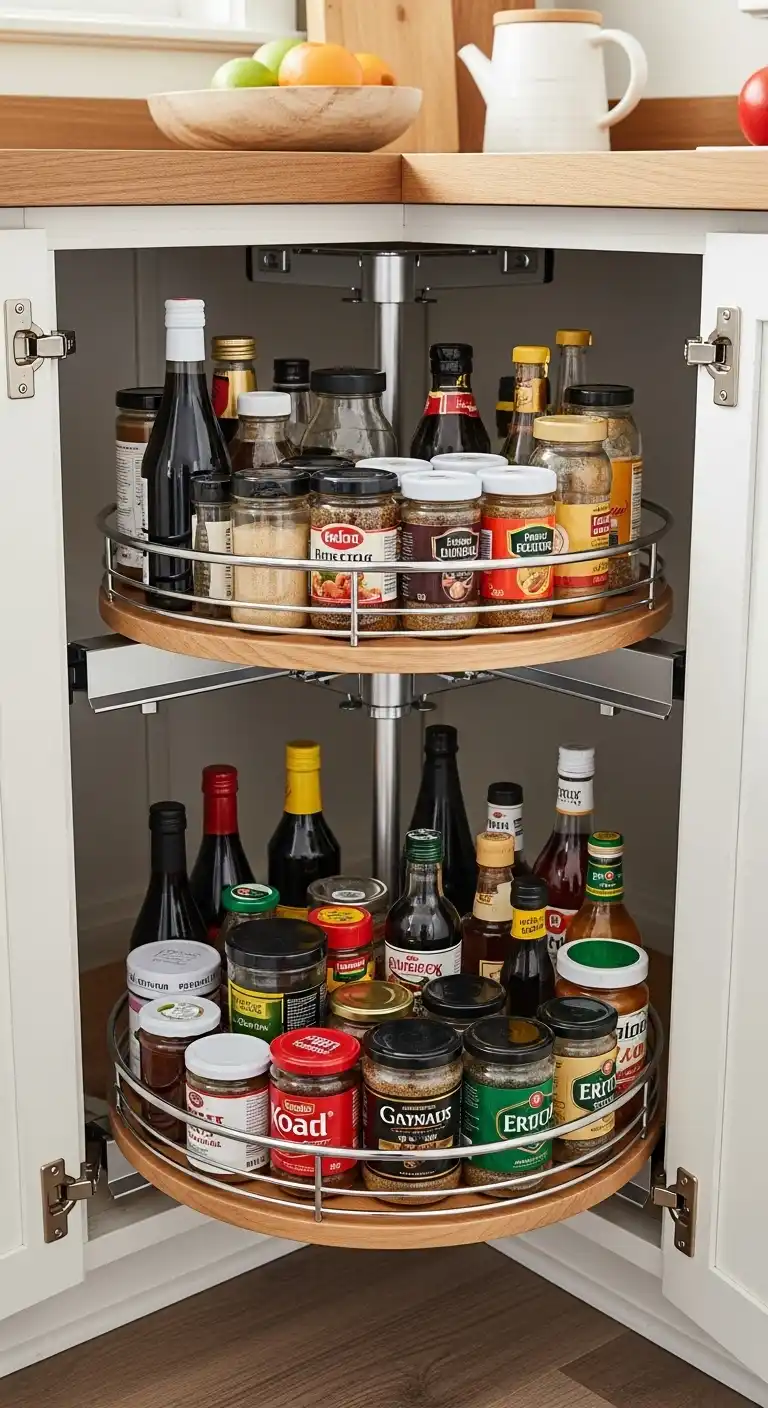 6. Use Lazy Susans in Corners