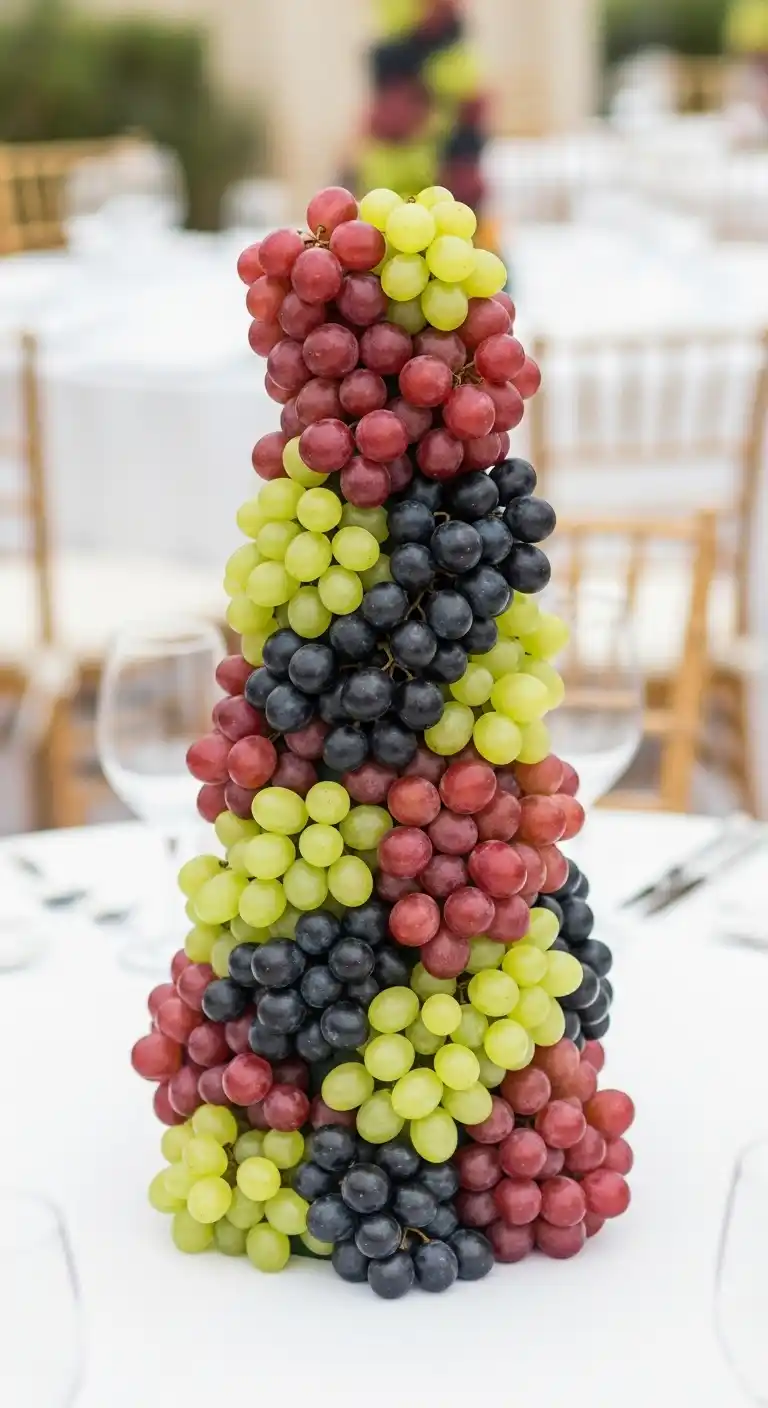 7. Elegant Grapevine Fruit Tower