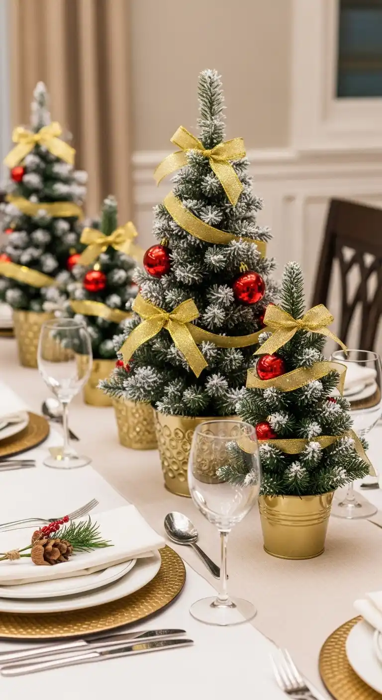 7. Mini Christmas Tree Centerpiece