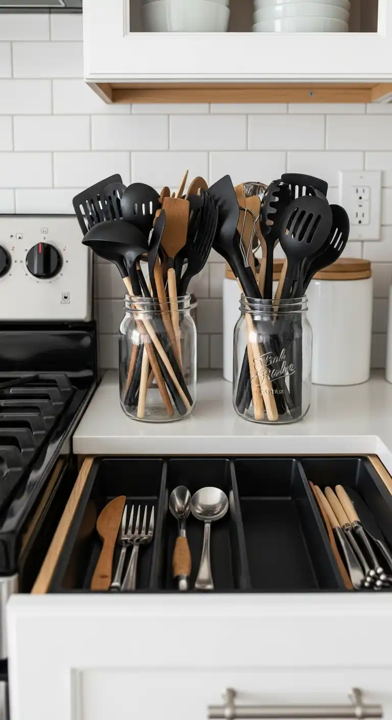 7. Store Utensils Vertically
