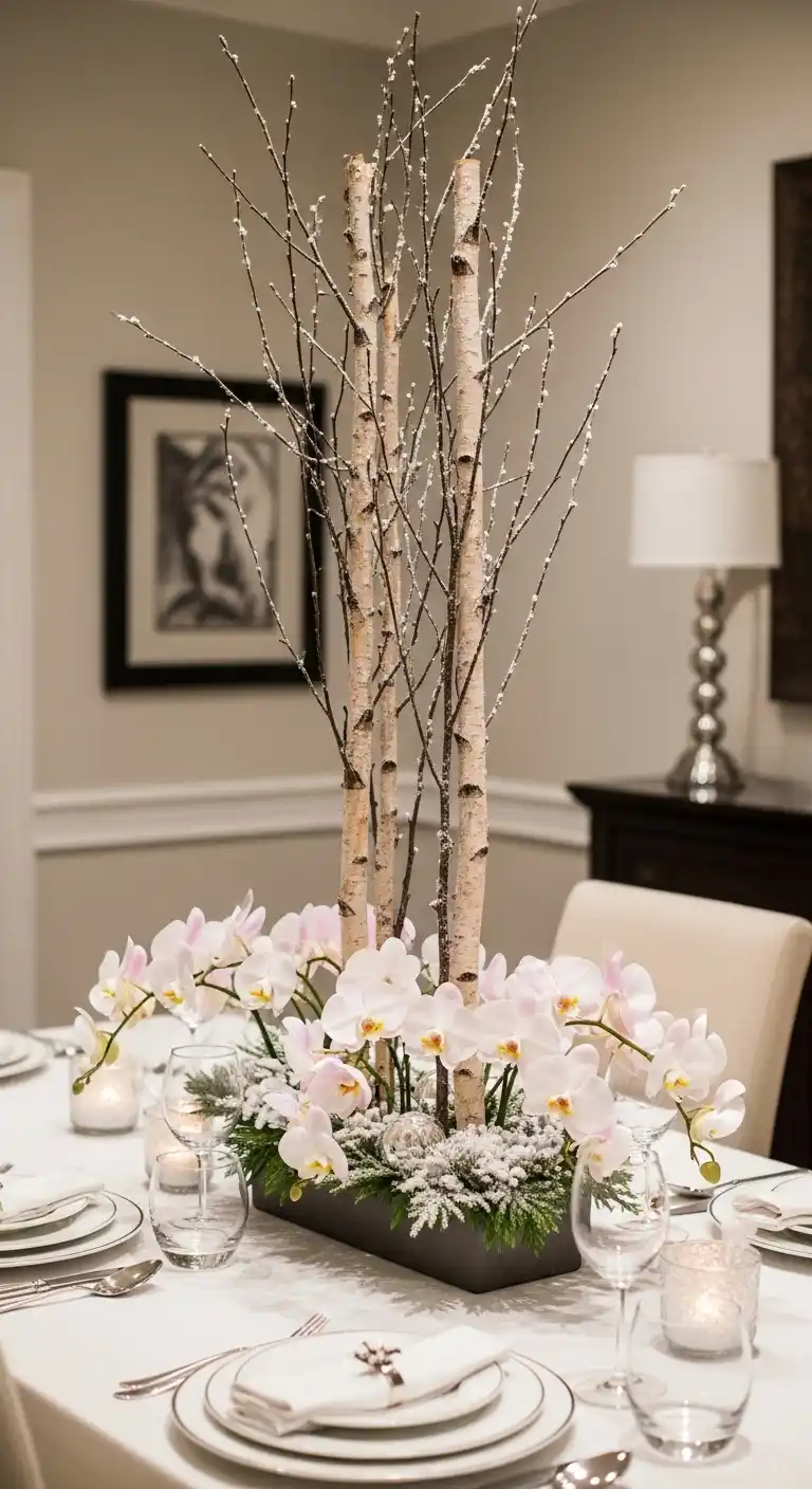 8. Orchids with Birch Stems