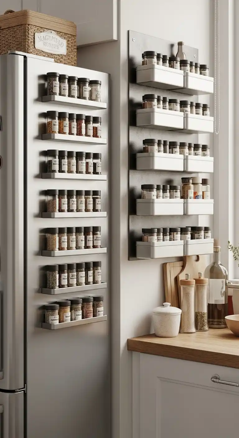 8. Use Magnetic Spice Racks