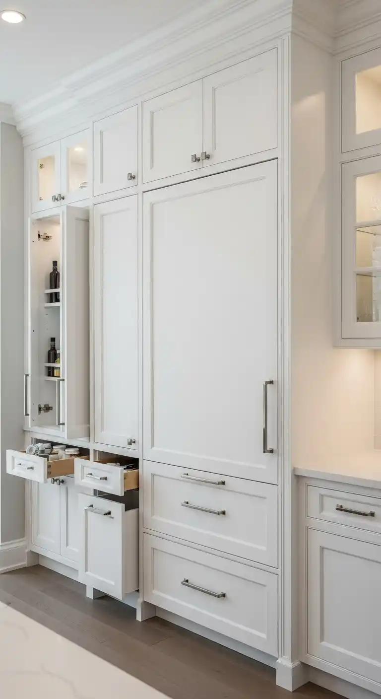 9. Go for floor-to-ceiling cabinets for a luxurious built-in feel