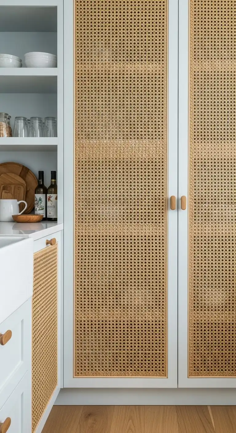 9. Rattan and Cane Cabinet Panels