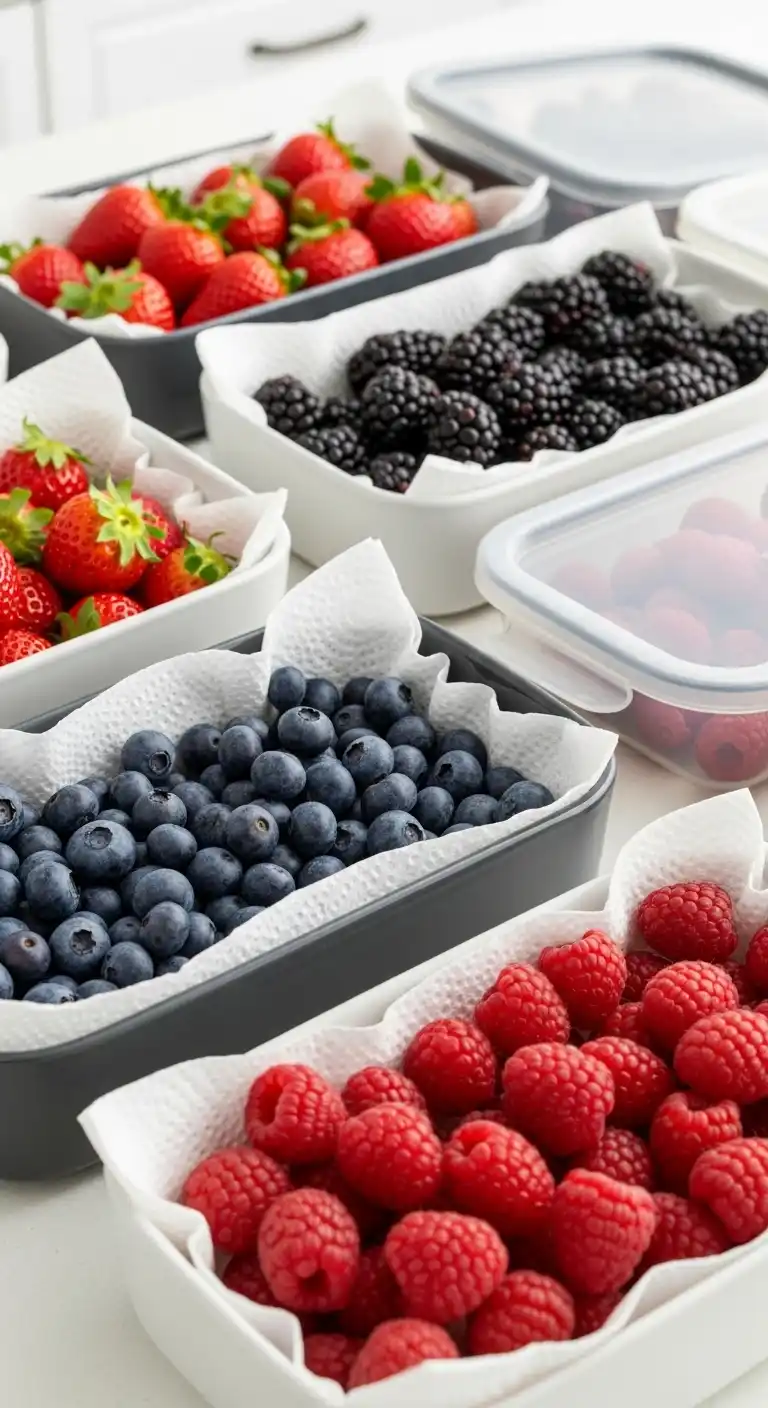 9. Store Berries in Shallow Containers