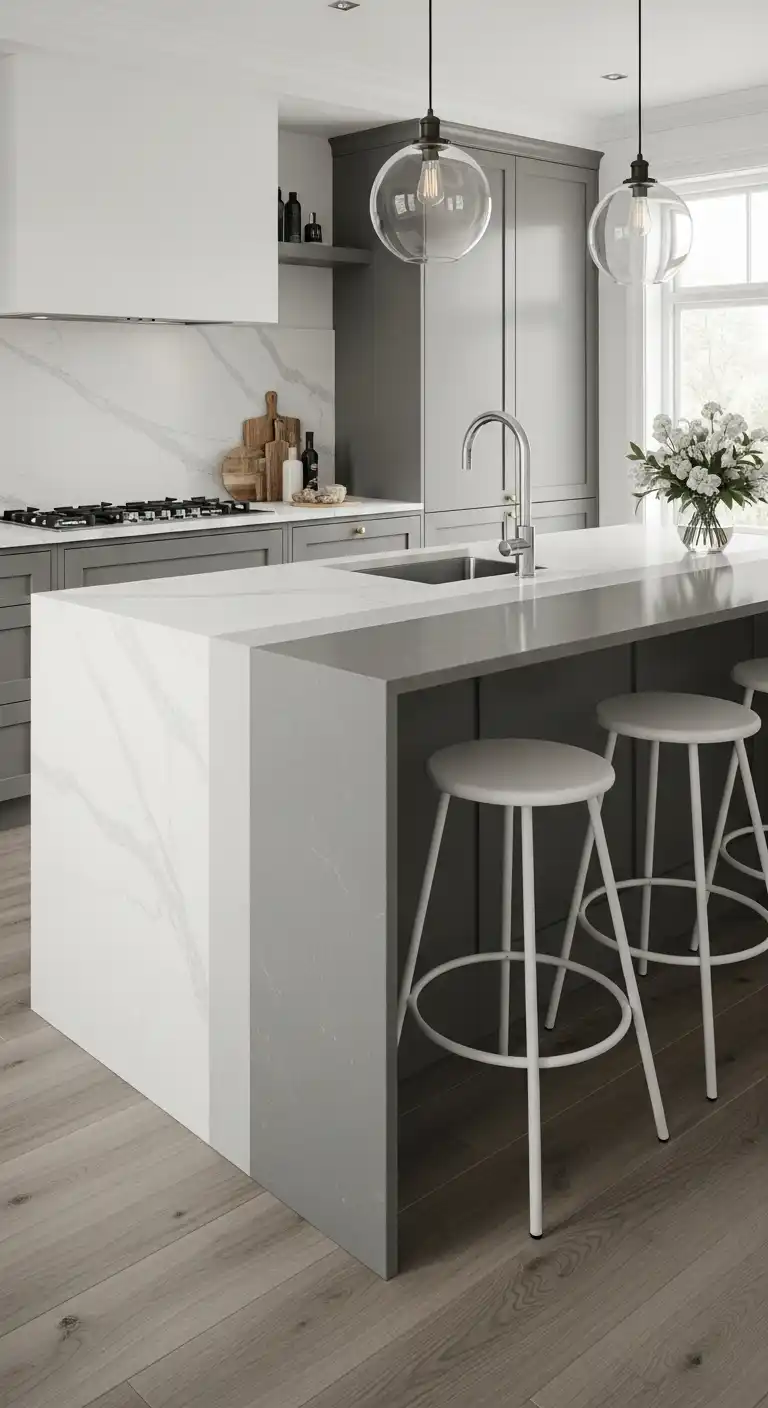 9. Two-Tone Countertop Style