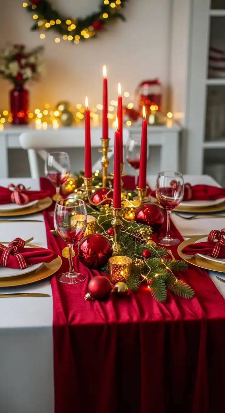Creating the Mood for a Red and Gold Tablescape