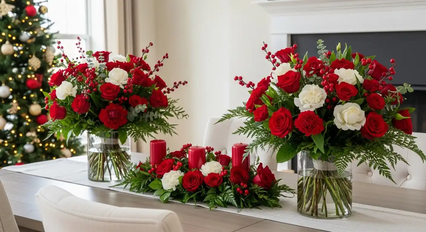 Fresh Flowers Christmas Centerpieces: 21 Stunning Ways To Decorate