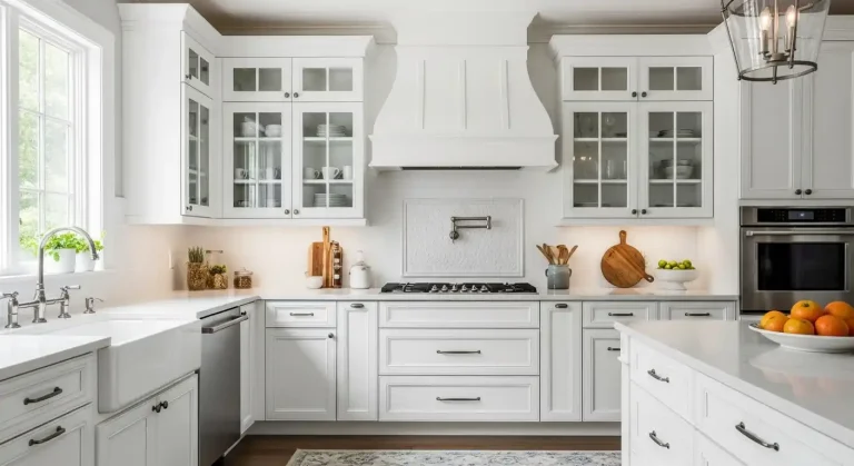 High End White Kitchen Cabinets
