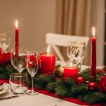 Red and Gold Christmas Table Centerpieces