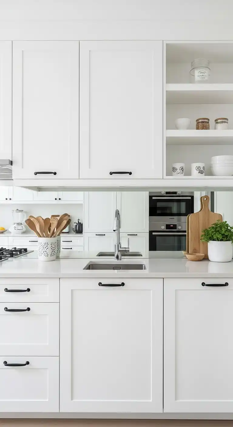 1. Minimalist White Cabinets