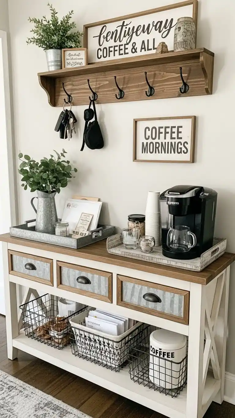 10. Entryway Coffee & Catch-All