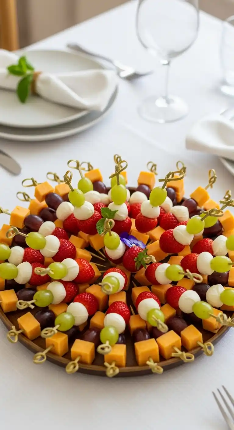 10. Mini Skewer Cheese and Fruit Tray
