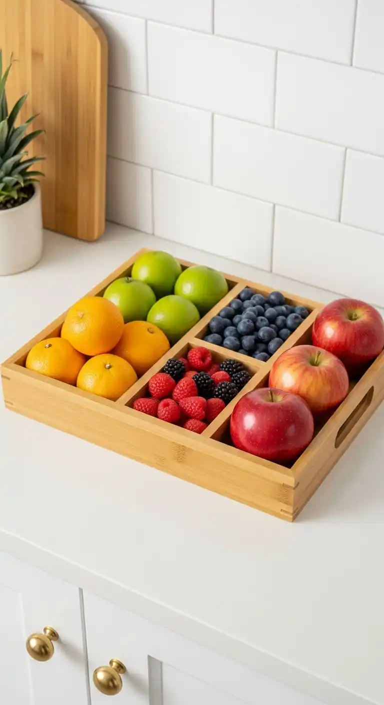 11. Bamboo Fruit Tray with Sections