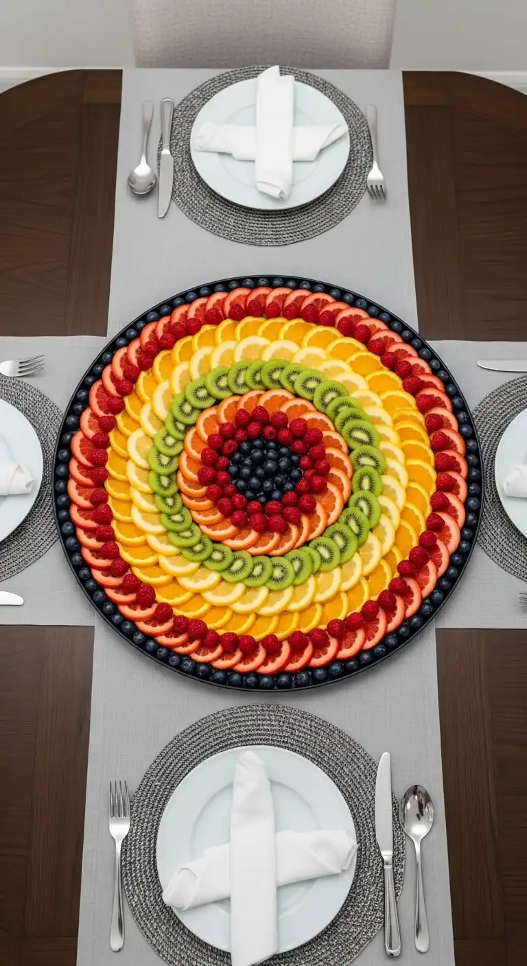11. Circular Spiral Fruit Layout